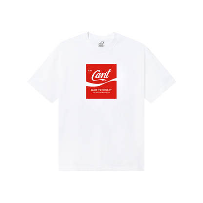 Can't Wait White Tee Front